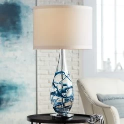 Indigo Swirl Table Lamp